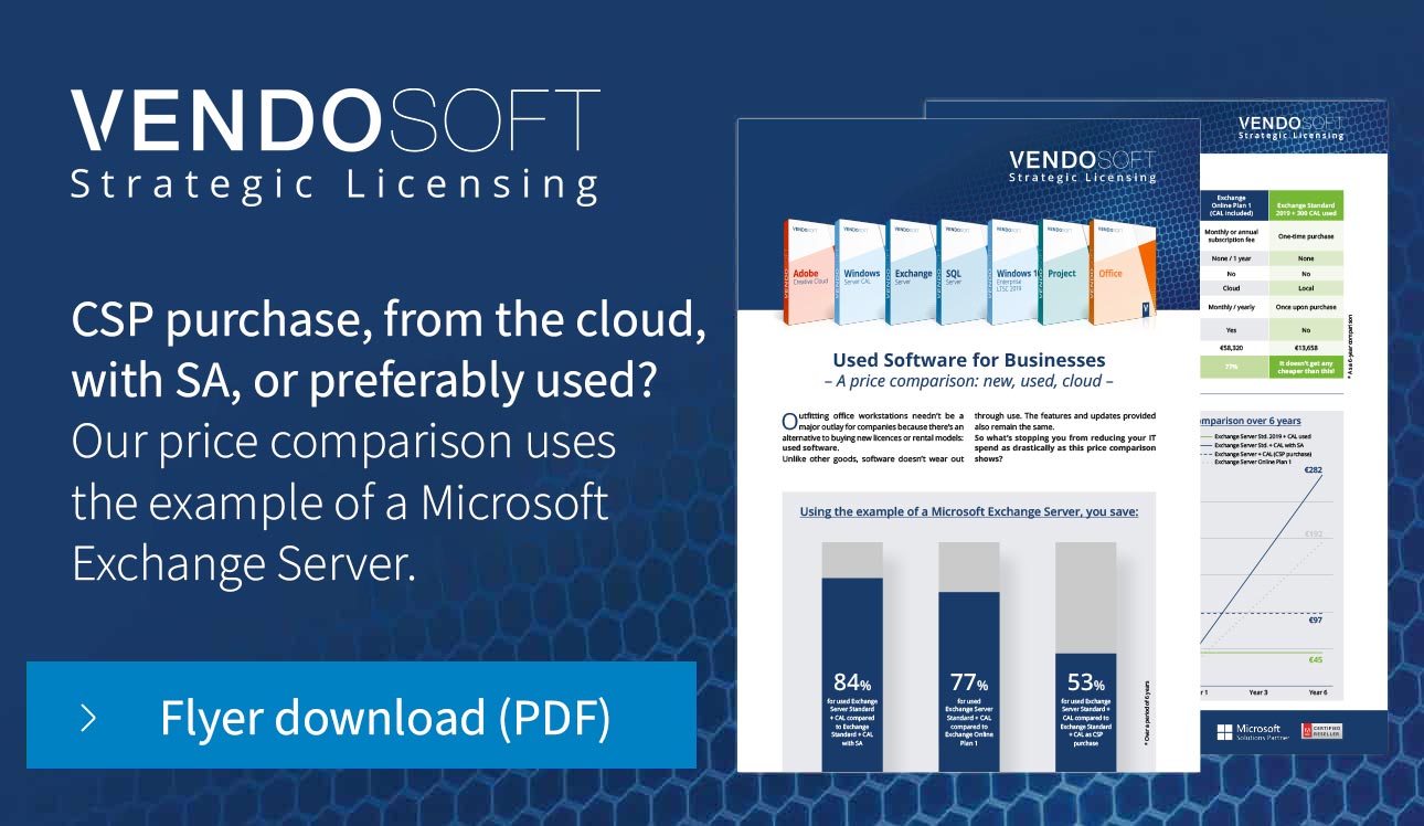 Cost comparison used and new software